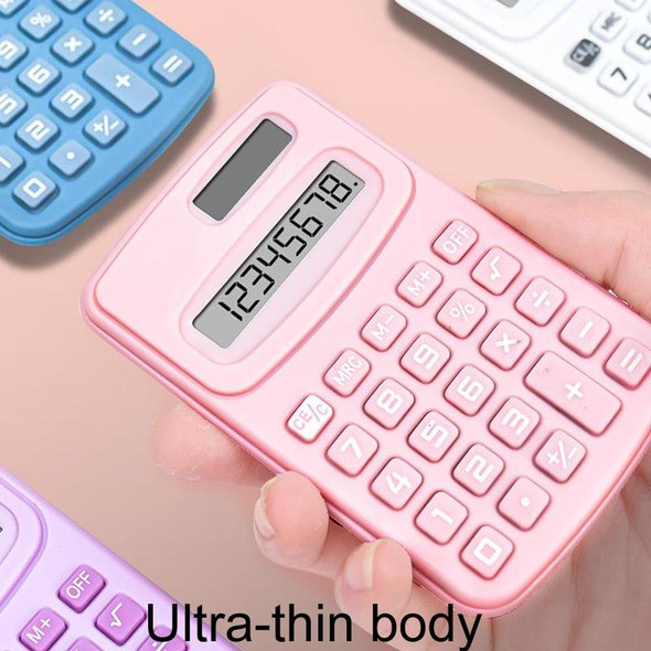 Small Solid Color Calculator Dormitory Student Office Exam Tool(Pink)