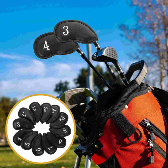 12 in 1 Golf Rod Hat Cover(Black Litchi Texture)