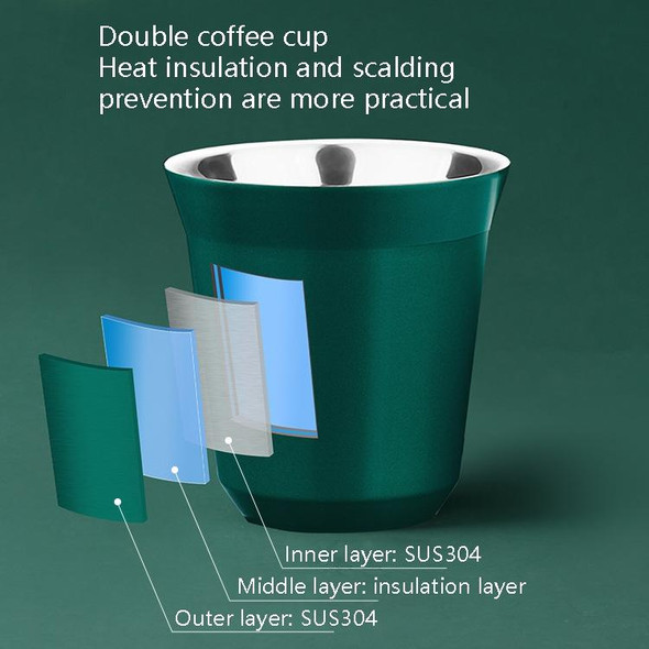 304 Stainless Steel Coffee Capsule Cup Double Insulation Coffee Cup, Style: Small Single Cup