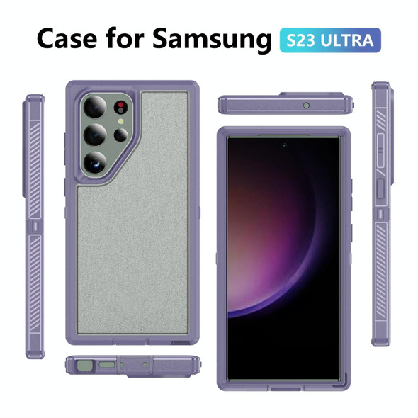For Samsung Galaxy S23 Ultra 5G Guard Life Waterproof Frosted Phone Case(Light Purple)