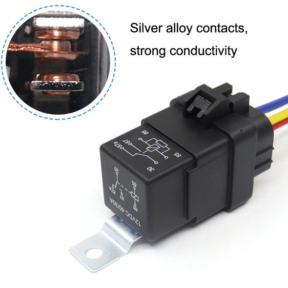 2 PCS 1040 5 Pin Waterproof Integrated Automotive Relay With Bracket, Rated voltage: 24V