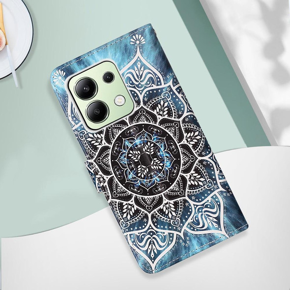 For Xiaomi Redmi Note 13 4G Global Colored Drawing Pattern Plain Weave Leather Phone Case(Undersea Mandala)