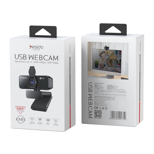 Yesido KM13 1080P 2.0MP USB Webcam, Cable Length 1.5m