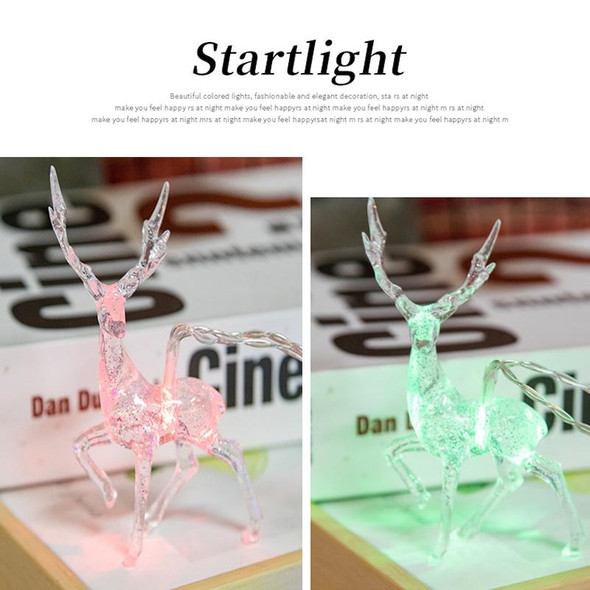 Christmas Elk String Lights Holiday Decoration, Spec: 3m 20 LEDs USB Power(Colorful Light)