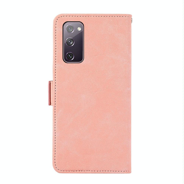 For Samsung Galaxy S20 FE ABEEL Frosted Magnetic RFID Leather Phone Case(Pink)