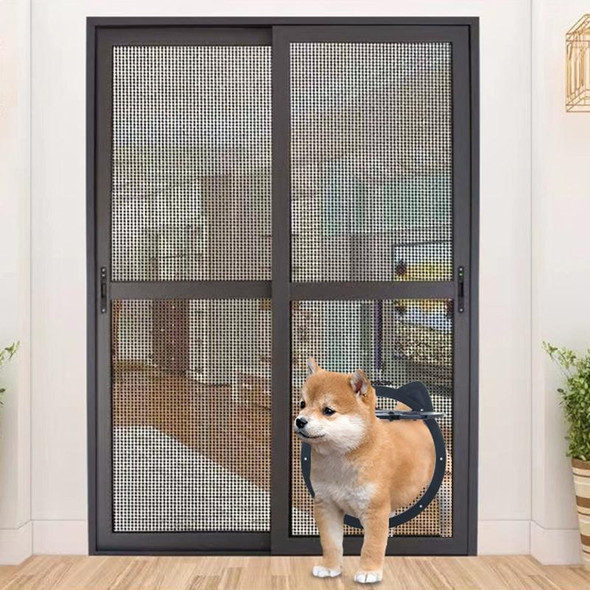 Pet Screen Door Two Way Access Magnetic Closing Cat Door Pet Products(Black)