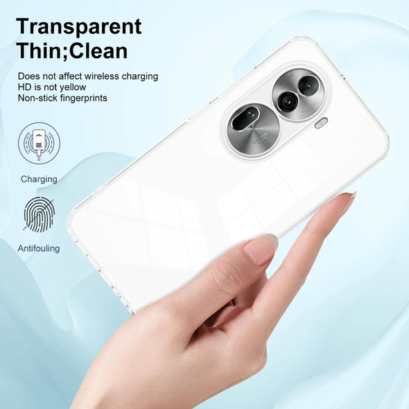 For OPPO Reno11 Pro Global 3 in 1 Clear TPU Color PC Frame Phone Case(White)