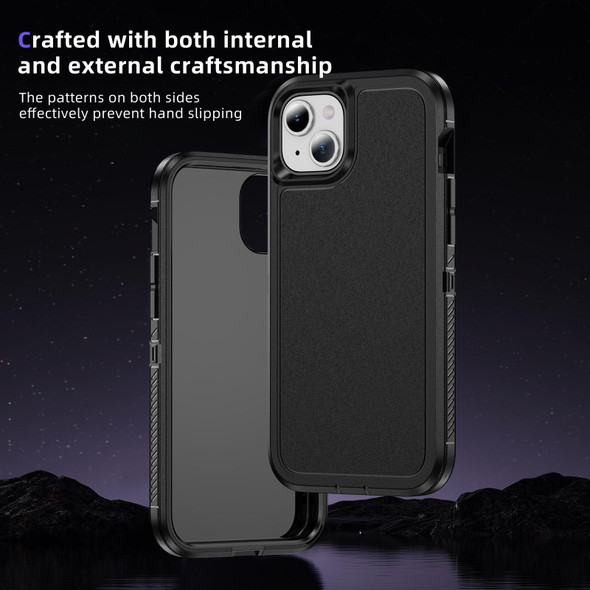 For iPhone 14 Plus Guard Life Waterproof Frosted Phone Case(Black)