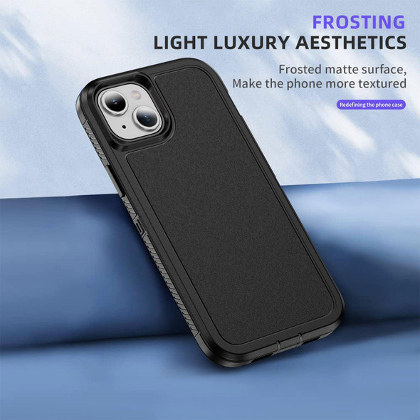 For iPhone 13 Guard Life Waterproof Frosted Phone Case(Black)