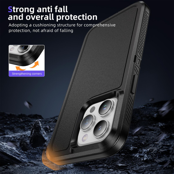 For iPhone 14 Pro Guard Life Waterproof Frosted Phone Case(Black)