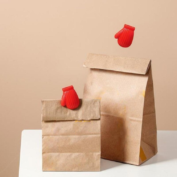 3 Pairs Glove Shape Food Bag Holder Plastic Bag Sealing Clip Snack Sealing Clip(Brown)