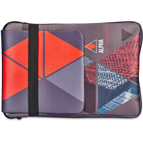 Pre-Printed Sample Hoppla Bellville Neoprene 13-inch Laptop Sleeve with Built-in Mouse Pad