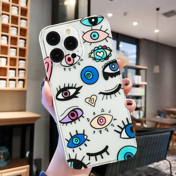 For iPhone 15 Pro Colorful Painting Pattern TPU Phone Case(Eye Monster)