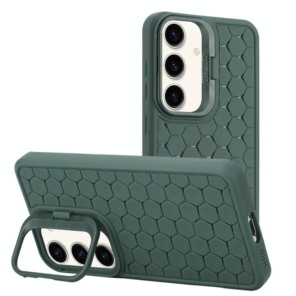 For Samsung Galaxy A15 4G/5G Honeycomb Radiating Lens Holder TPU Phone Case(Green)