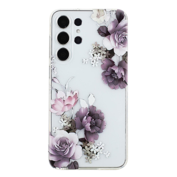 For Samsung Galaxy S24 Ultra 5G Colorful Painting Pattern TPU Phone Case(Peony)
