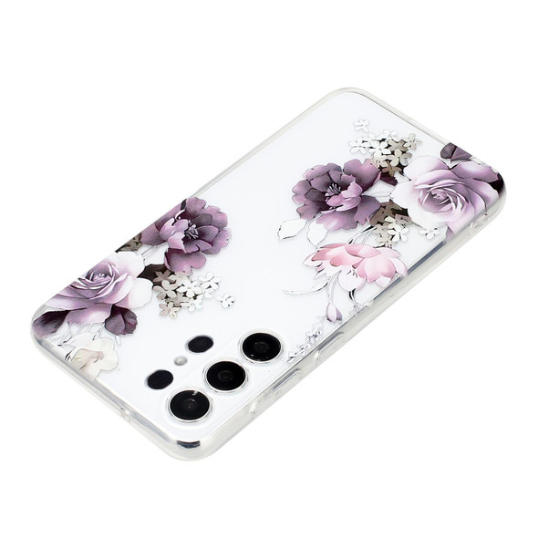 For Samsung Galaxy S24 Ultra 5G Colorful Painting Pattern TPU Phone Case(Peony)
