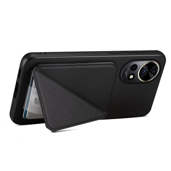 For Huawei nova 12 Pro D04 Calf Texture Dual Card Slot Holder Phone Case(Black)