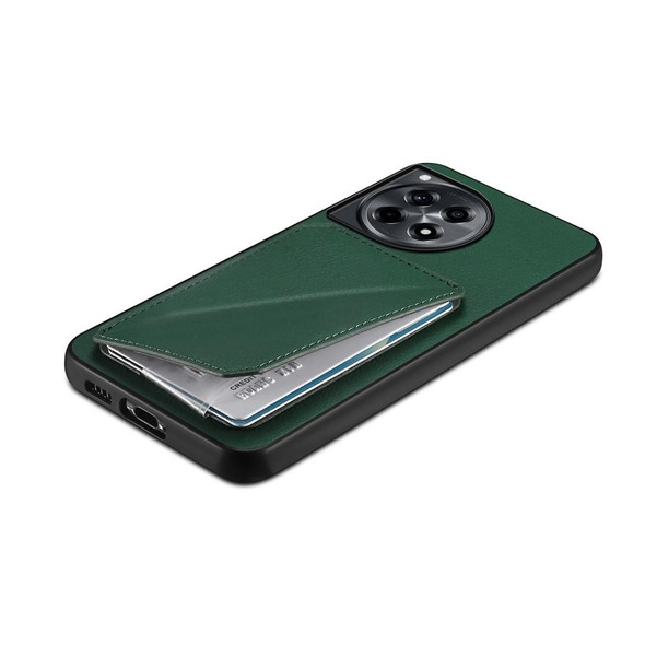 For OnePlus Ace 3 D04 Calf Texture Dual Card Slot Holder Phone Case(Green)