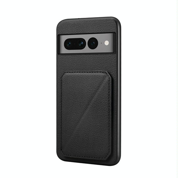 For Google Pixel 7 Pro D04 Calf Texture Dual Card Slot Holder Phone Case(Black)