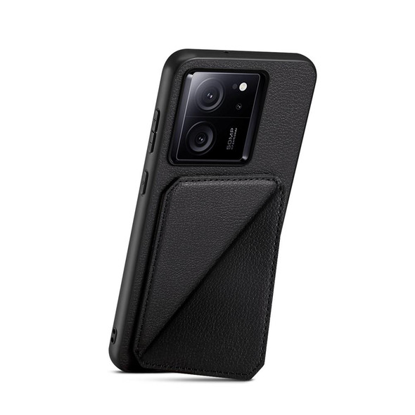 For Xiaomi 13T / 13T Pro / Redmi K60 Ultra D04 Calf Texture Dual Card Slot Holder Phone Case(Black)