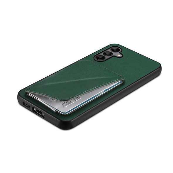 For Samsung Galaxy A05s D04 Calf Texture Dual Card Slot Holder Phone Case(Green)
