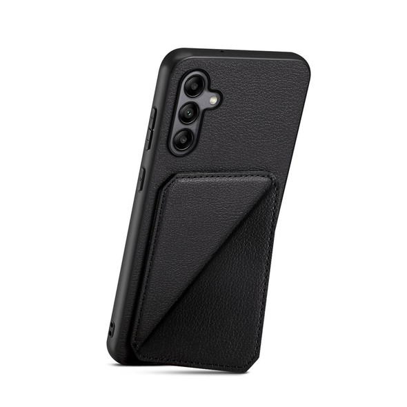For Samsung Galaxy A05s D04 Calf Texture Dual Card Slot Holder Phone Case(Black)