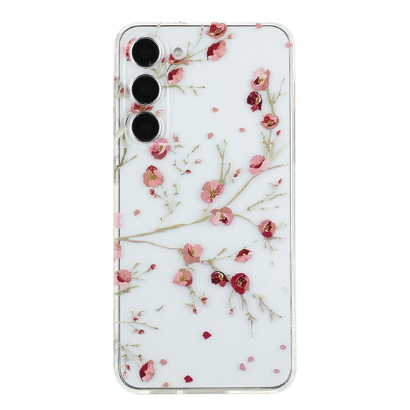 For Samsung Galaxy S23+ 5G Colorful Painting Pattern TPU Phone Case(Red Flowers)