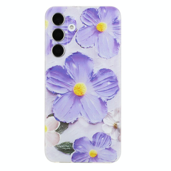 For Samsung Galaxy A54 5G Colorful Painting Pattern TPU Phone Case(Purple Flowers)