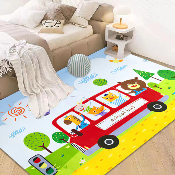 My School Bus Crystal Velvet Rug - 150 x 200cm