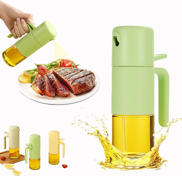 Mess-Free Glass Oil Dispenser Bottle - 210ml, Green