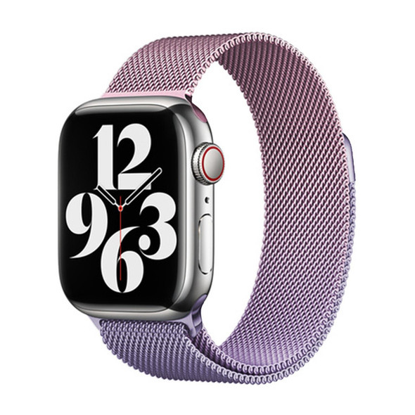 For Apple Watch Series 2 42mm Milan Gradient Loop Magnetic Buckle Watch Band(Pink Lavender)