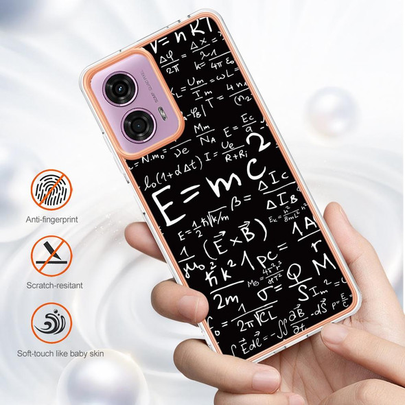 For Motorola Moto G04 4G / G24 4G Electroplating Marble Dual-side IMD Phone Case(Equation)