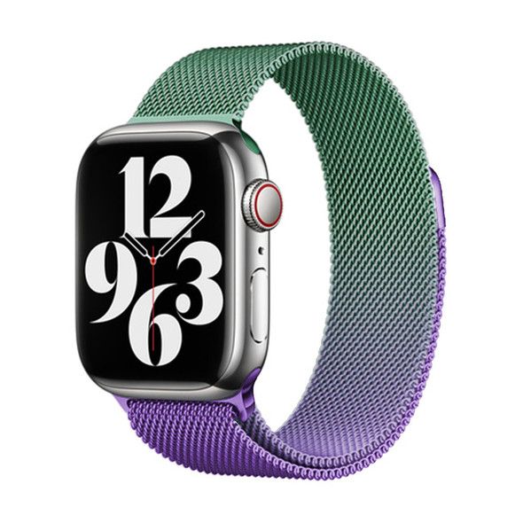 For Apple Watch SE 44mm Milan Gradient Loop Magnetic Buckle Watch Band(Violet Orchid)