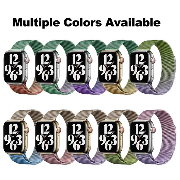 For Apple Watch SE 2023 40mm Milan Gradient Loop Magnetic Buckle Watch Band(Pink Lavender)