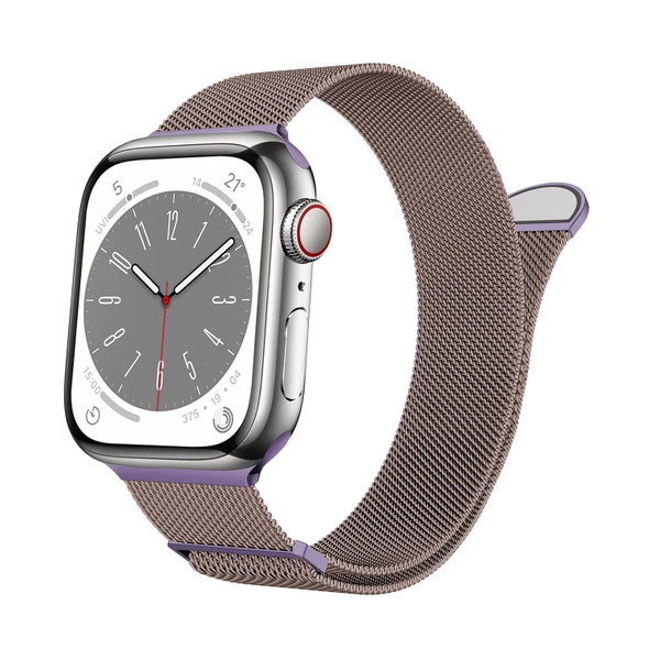For Apple Watch Series 5 40mm Two Color Milanese Loop Magnetic Watch Band(Pink Purple)