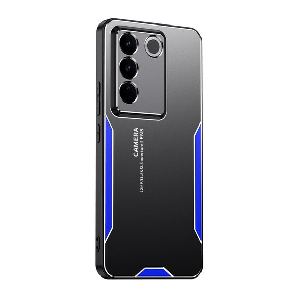 For vivo S16 Blade Series TPU Hybrid Metal Phone Case(Blue)