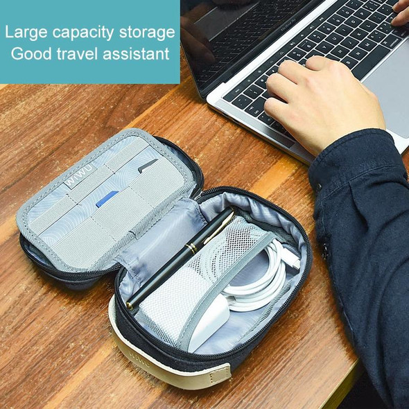 WIWU Portable Waterproof Multi-functional Headphone Charger Data Cable Storage Bag , Size: 20x14.5x7cm(Black)