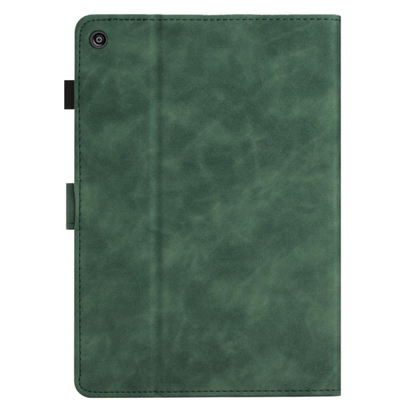 For Amazon Kindle Fire HD8 2022/2020 Coconut Tree Embossed Smart Leather Tablet Case(Green)