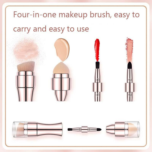4 In 1 Retractable Metal Makeup Brush(Gold)