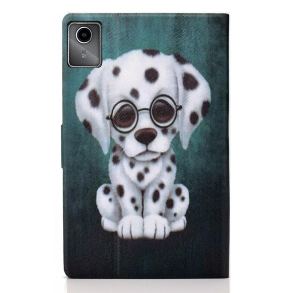 For Lenovo Tab M11 / Xiaoxin Pad 11 2024 Electric Pressed Colored Drawing Smart Leather Tablet Case(Dalmatian)