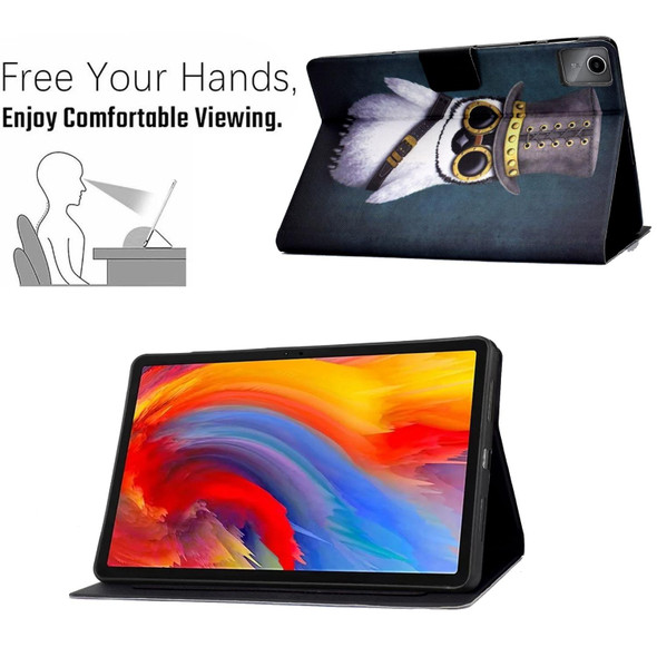 For Lenovo Tab M11 / Xiaoxin Pad 11 2024 Colored Drawing Smart Leather Tablet Case(Penguin)