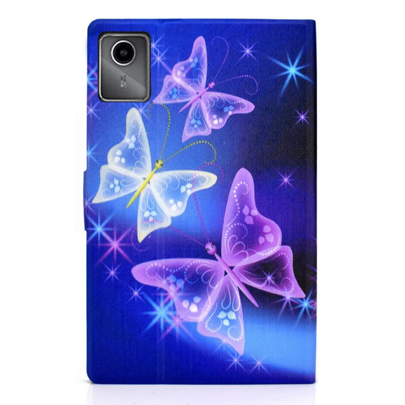 For Lenovo Tab M11 / Xiaoxin Pad 11 2024 Electric Pressed Colored Drawing Smart Leather Tablet Case(Starry Sky Butterfly)