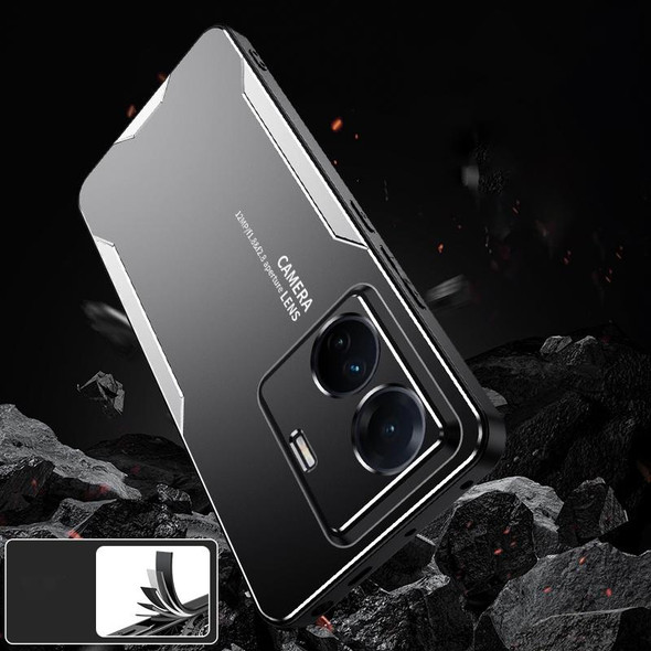 For vivo S15e Blade Series TPU Hybrid Metal Phone Case(Blue)