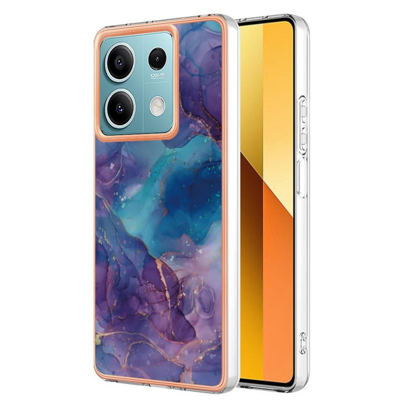 For Xiaomi Redmi Note 13 5G Electroplating Marble Dual-side IMD TPU Phone Case(Purple 016)