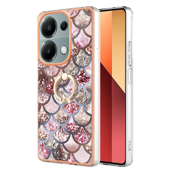 For Xiaomi Redmi Note 13 Pro 4G/Poco M6 Pro 4G Electroplating IMD TPU Phone Case with Ring(Pink Scales)