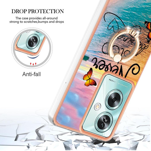 For OPPO A79 5G Global Electroplating IMD TPU Phone Case with Ring(Dream Butterfly)