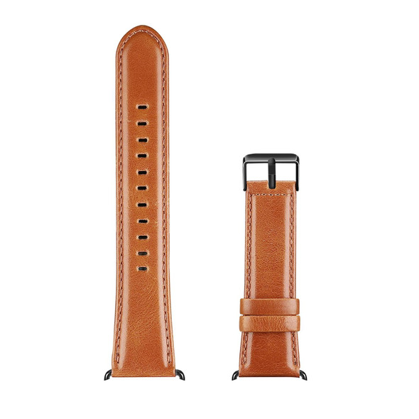 For Apple Watch Series 4 44mm DUX DUCIS Business Genuine Leather Watch Strap(Khaki)