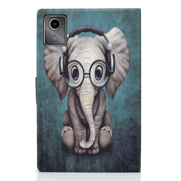 For Lenovo Tab M11 / Xiaoxin Pad 11 2024 Electric Pressed Colored Drawing Smart Leather Tablet Case(Elephant)