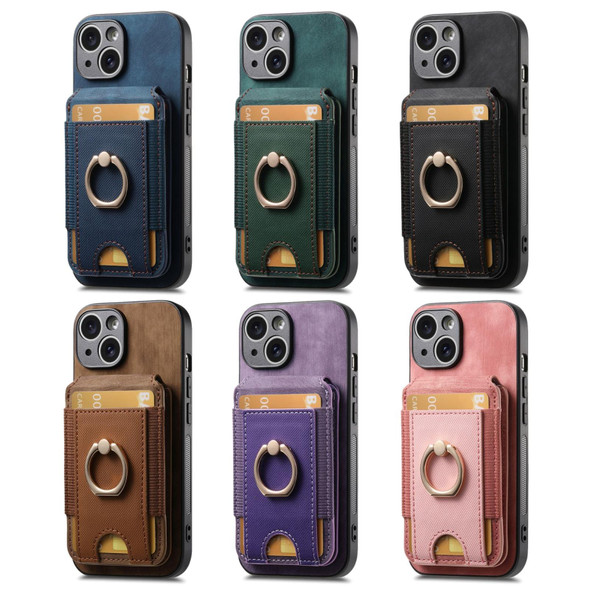 For iPhone 11 Pro Retro Splitable Magnetic Stand Card Bag Leather Phone Case(Green)