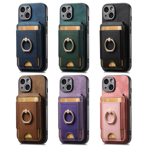 For iPhone 6 Plus / 6s Plus Retro Splitable Magnetic Stand Card Bag Leather Phone Case(Green)